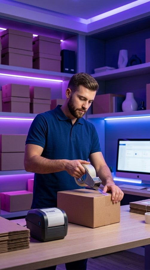 Siparişini paketleyen ve e-Faturasını otomatik kesen e-ticaret satıcısı